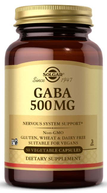 GABA 500 mg 50 Vegetable Capsules - front 2