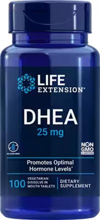 Miniatura de DHEA 25 mg 100 comprimidos vegetarianos de dissolução na boca Meios de comunicação 1 de 3 - frente 2