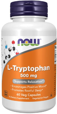 Miniatura de The Now Foods L-Tryptophan 500 mg 60 Cápsulas Vegetais ajuda a relaxar e a dormir.