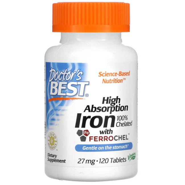 High Absorption Iron with Ferrochel 27 mg 120 Tablets - front