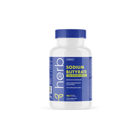 Thumbnail for A bottle of Herb Sodium Butyrate 300 mg, focusing on digestive health, comes with a blue and white label and includes 90 vege capsules.