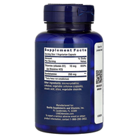 Thumbnail for A blue bottle labeled Mega Benfotiamine 250 mg 120 Vegetarian Capsules by Life Extension prominently displays supplement facts, emphasizing Thiamine and Benfotiamine to support glucose metabolism and nerve health. Manufacturer details are included below.