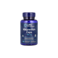 Thumbnail for The Life Extension Magnesium Caps, 500 mg, come in a bottle containing 100 vegetarian capsules and offer essential magnesium for cardiovascular health.