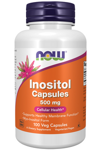 Miniatura de Now Foods Inositol 500 mg 100 Cápsulas vegetais.