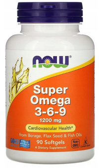 Miniatura de Now Foods Omega 3-6-9 90 softgel é um suplemento alimentar que apoia o sistema cardiovascular com os seus ácidos gordos ómega 6 e ómega 9. Estas gorduras essenciais têm propriedades anti-inflamatórias, tornando...