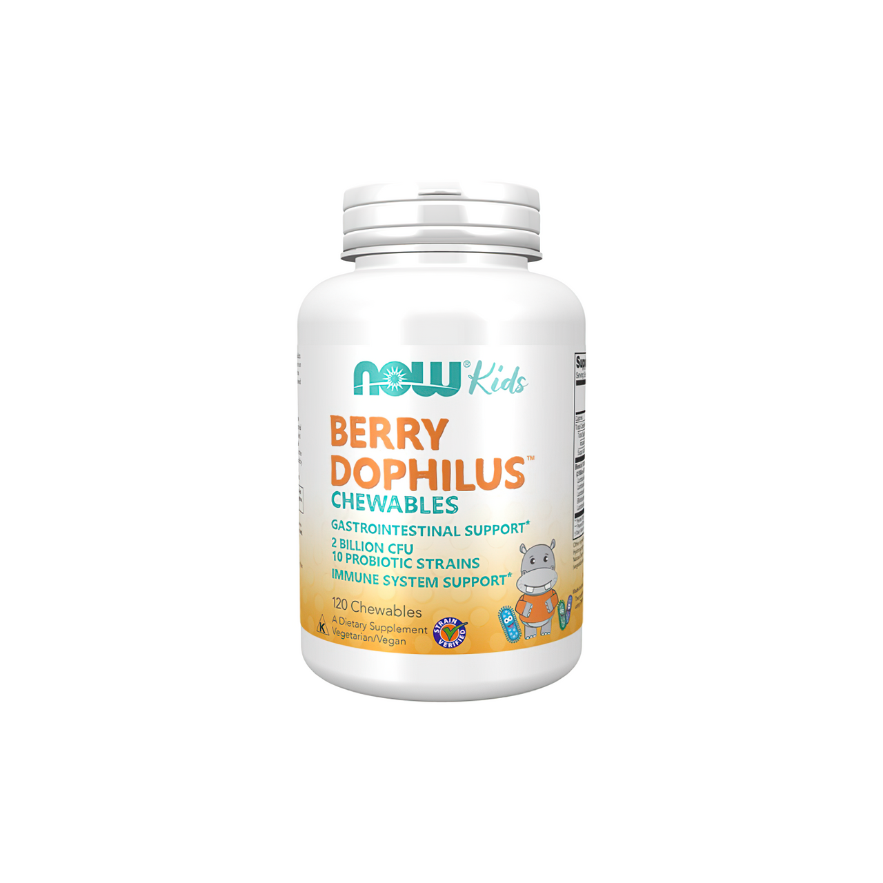 Now Foods BerryDophilus KIDS - 120 comprimidos, suplemento alimentar.
