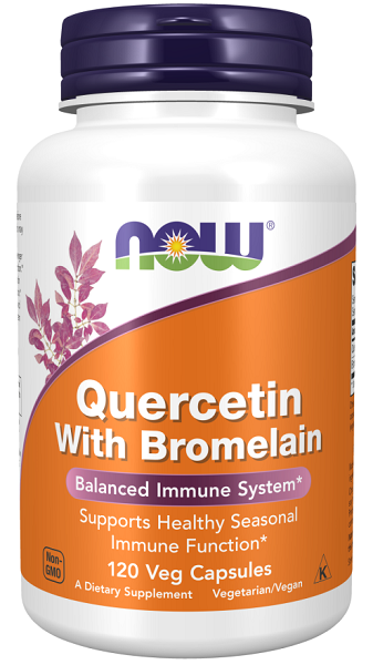 Now Foods Quercetina com Bromelaína 120 cápsulas vegetais é um suplemento poderoso que apoia o sistema imunitário e a função imunitária sazonal. Esta fórmula única combina os benefícios da quercetina e da bromelaína para.