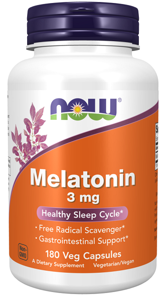 Now Foods Melatonina 3 mg 180 cápsulas vegetais.