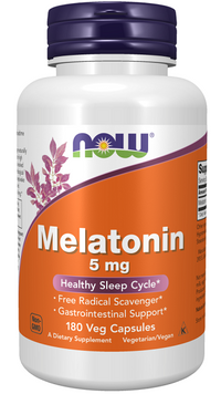 Miniatura de Now Foods Melatonin 5 mg 180 cápsulas vegetais.