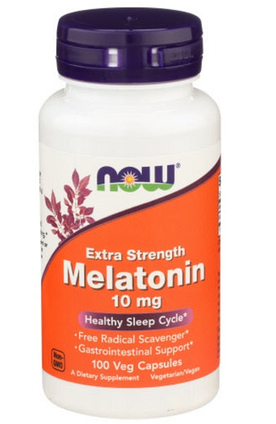 Now Foods Melatonina 10 mg 100 cápsulas vegetais.
