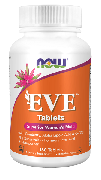 Now Foods EVE Multivitamins & Minerals for Women 180 comprimidos vegetais.
