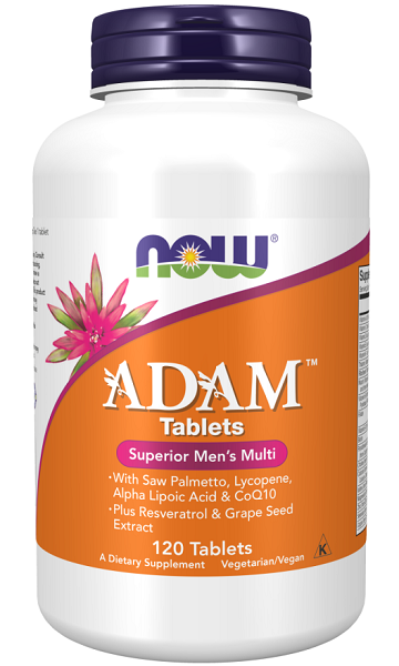 Now Foods ADAM Multivitamins & Minerals for Man 120 comprimidos vegetais.