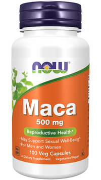 Miniatura de Now Foods Maca 500 mg 100 cápsulas vegetais.