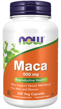 Miniatura de Now Foods Maca 500 mg 250 cápsulas vegetais.