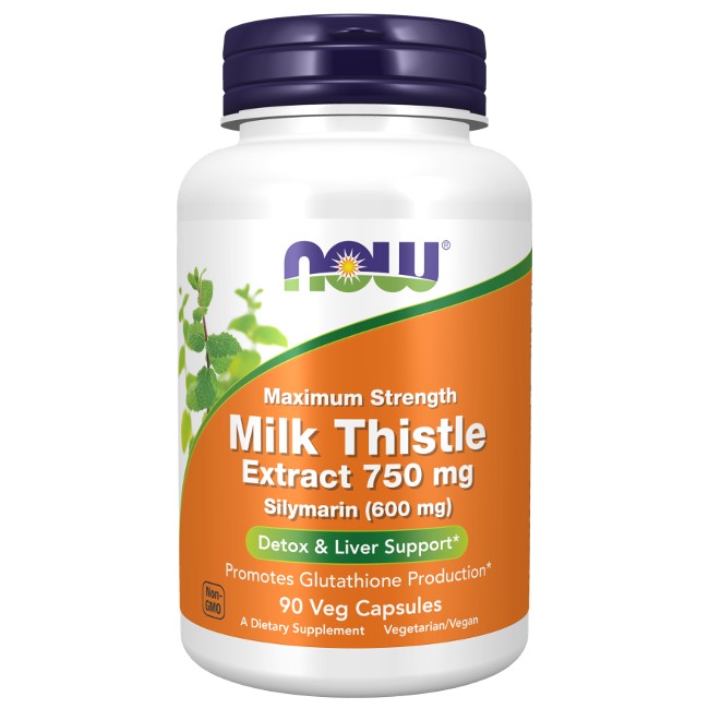 Milk Thistle Extract 750 mg Silymarin (600 mg), Maximum Strength 90 Veg Capsules - front