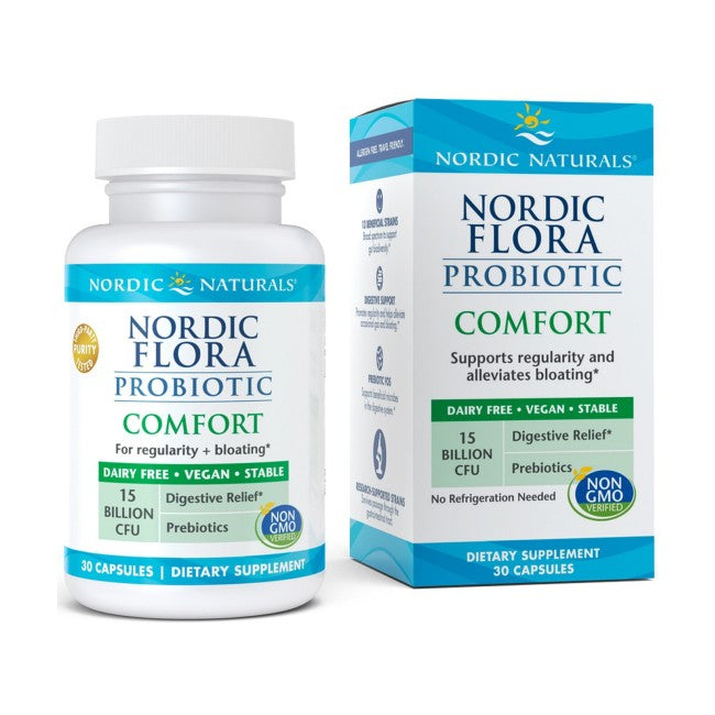 Nordic Flora Probiotic Comfort 15 mil milhões de CFU* 30 Cápsulas - frente