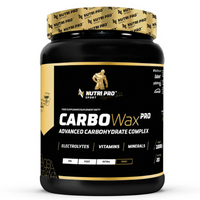 Thumbnail for A container of Nutri Pro Sport Carbo Wax PRO 1000g in orange flavor, an advanced carbohydrate supplement with electrolytes, vitamins, and minerals, designed for athletes' energy replenishment during training and suitable for pre-, intra-, and daily use.