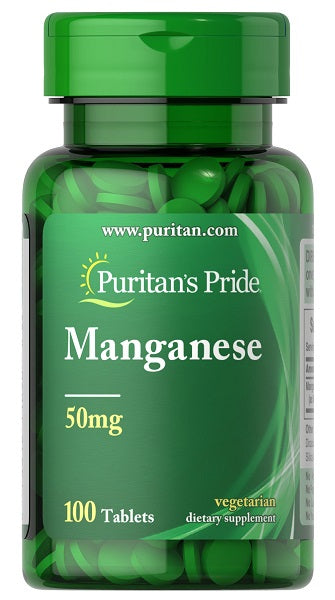 Puritan's Pride Manganês 50mg 100 tabs.
