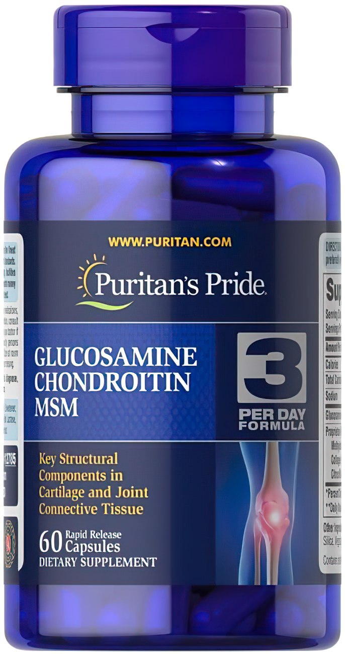 Puritan's Pride Glucosamine Chondroitin MSM 60 cápsulas.