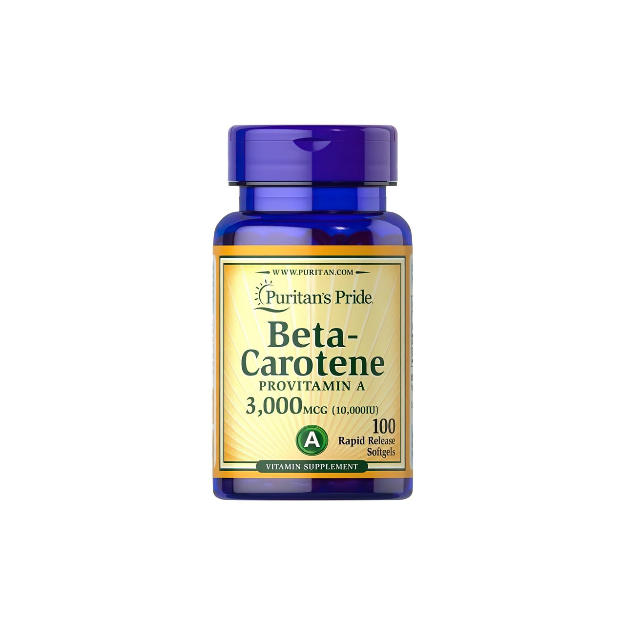 Beta-carotene 3000 mcg 100 softgel - front