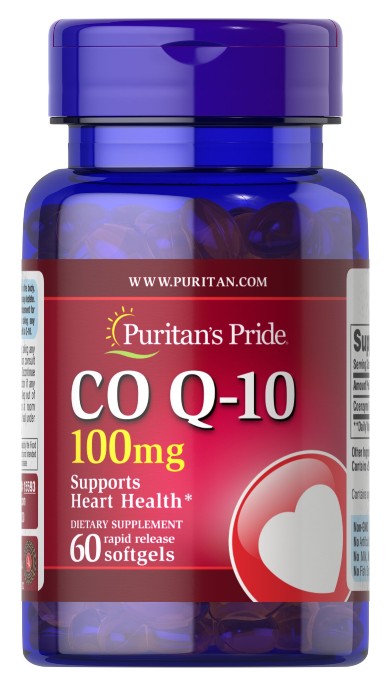 Puritan's Pride Q-SORB™ Co Q-10 100 mg 60 cápsulas de libertação rápida. Um suplemento antioxidante repleto de Q10, Co Q-10.