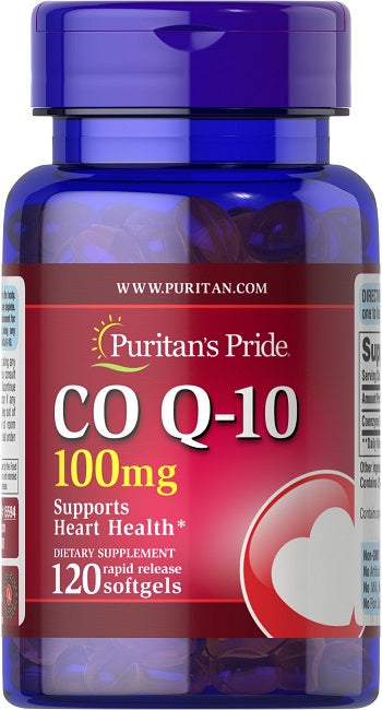 Puritan's Pride Coenzima Q10 100 mg - 120 cápsulas moles de libertação rápida.