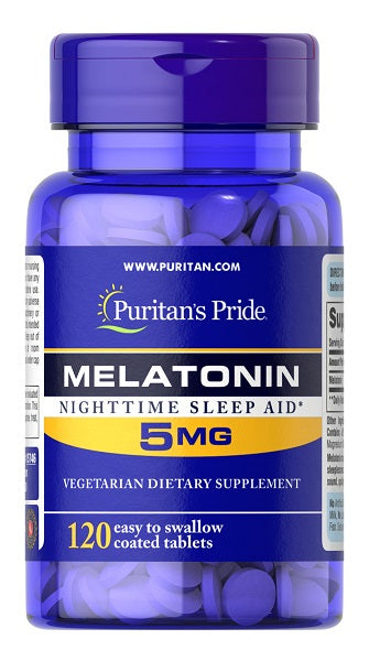 Puritan's Pride Melatonina 5 mg 120 comprimidos.