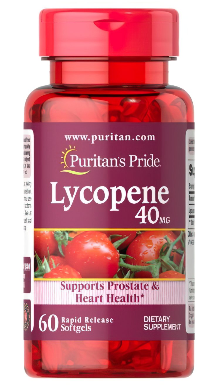 Puritan's Pride Licopeno 40 mg 60 cápsulas moles de libertação rápida.