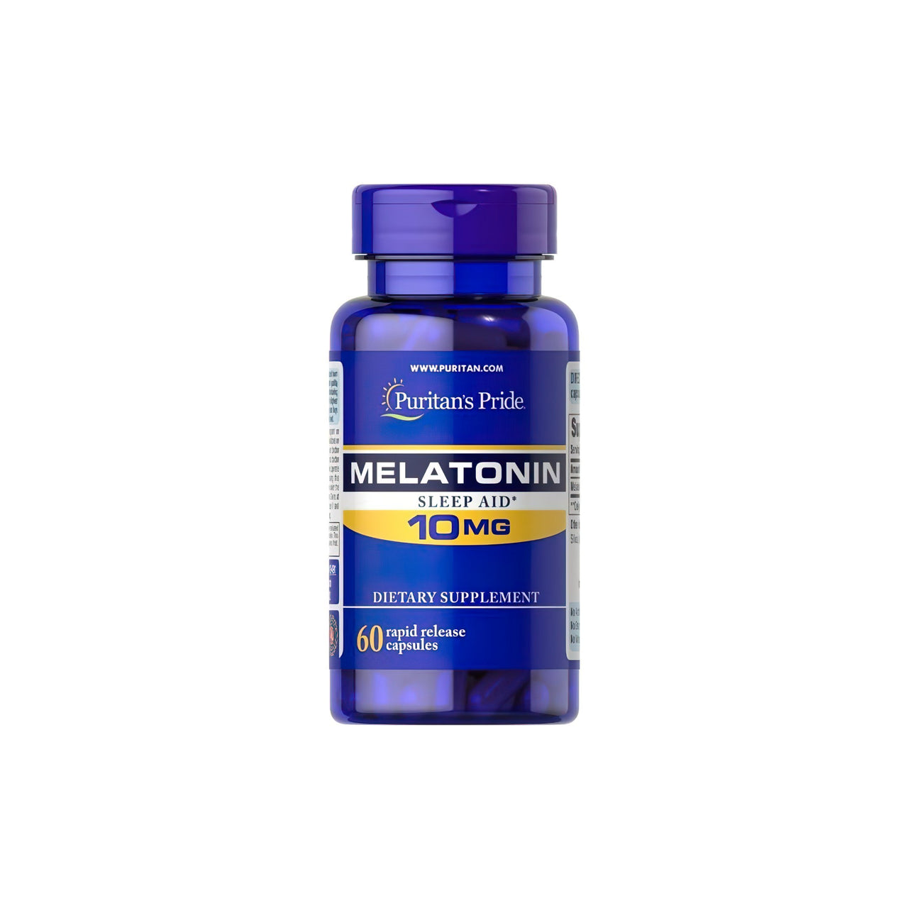 Puritan's Pride Melatonina 10 mg 60 cápsulas de libertação rápida.