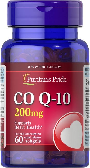 Puritan's Pride Coenzima Q10 - 200 mg 60 cápsulas moles de libertação rápida Q-SORB™.