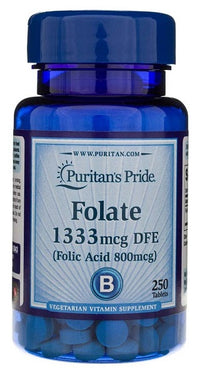 Miniatura de Puritan's Pride Folate 1333mcg (800 mcg de ácido fólico) 250 tab.
