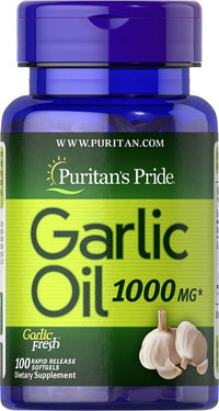 Miniatura de Puritan's Pride Garlic Oil 1000 mg 100 Rapid Release softgel.