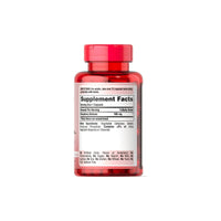 Miniatura de um frasco de Puritan's Pride Raspberry Ketones 100 mg 120 Rapid Realase capsules sobre um fundo branco.