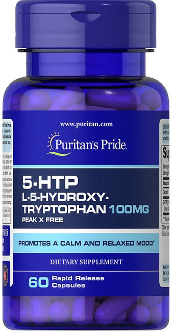 5-HTP 100 mg 60 cápsulas rápidas - Puritan's Pride.