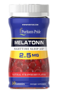 Miniatura de Puritan's Pride Melatonin 2,5 mg 60 Gummies Strawberry Flavor ajuda-te a dormir.
