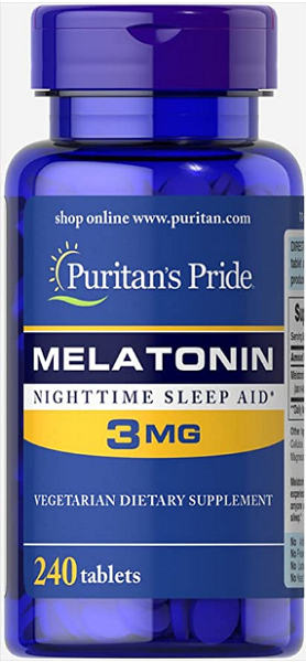 Puritan's Pride Melatonina 3 mg 240 Comprimidos ajuda-te a dormir à noite.