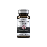 Thumbnail for A bottle of PipingRock Yohimbe max 2200 mg 90 Quick Release Capsules, formulated for sexual health support and weight loss assistance, contains 90 quick release capsules with 2200 mg of concentrated Yohimbe bark extract.