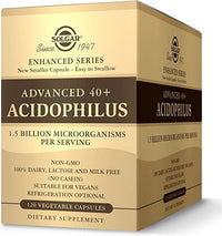Miniatura de Uma caixa de Solgar Advanced 40+ Acidophilus 120 Cápsulas Vegetais.