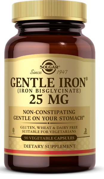 Solgar Gentle Iron 25 mg 90 cápsulas vegetais.
