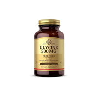 Miniatura de Um frasco de Solgar Glycine 500 mg 100 Vegetable Capsules sobre um fundo branco.
