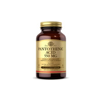 Miniatura de Solgar Pantothenic Acid 550 mg cápsulas de suplemento alimentar, contendo 200 mg de ácido pantoténico.