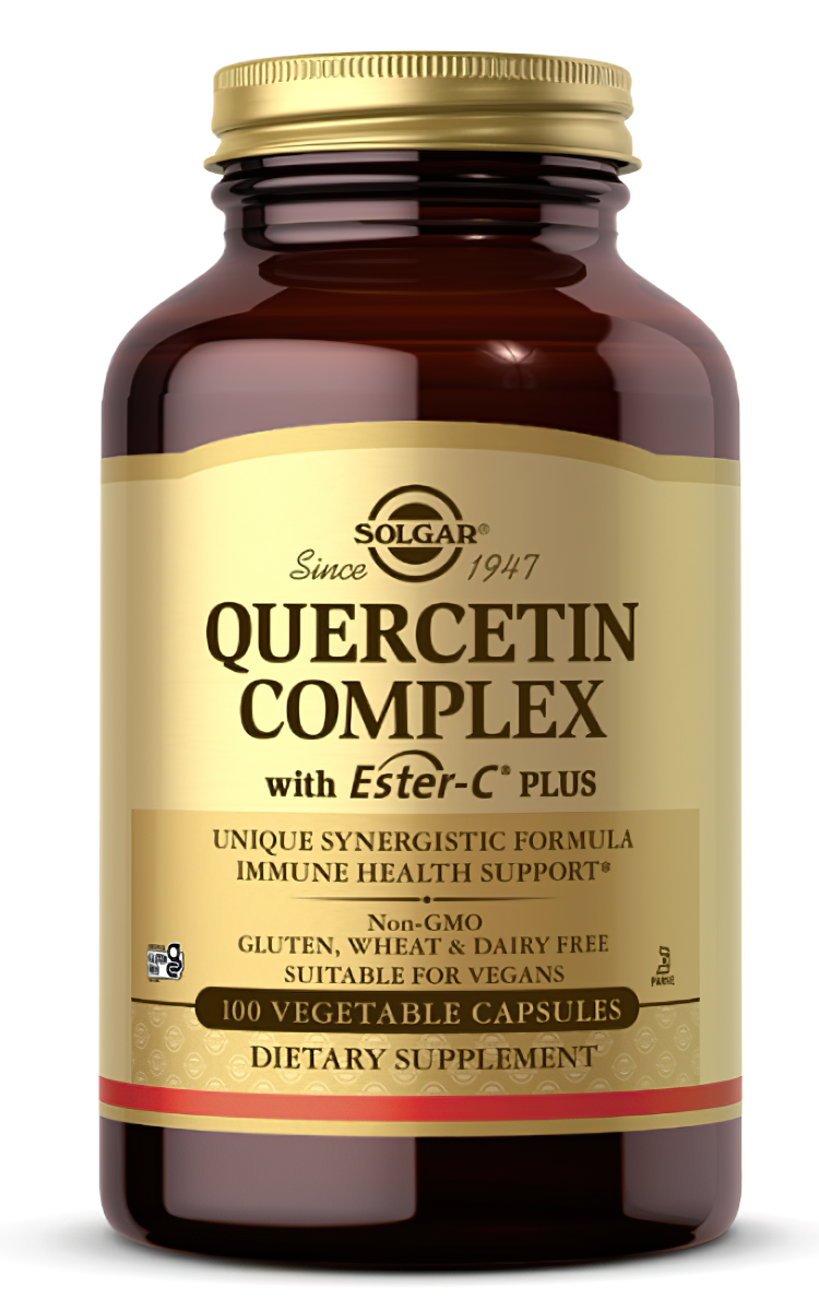 Reforça a saúde imunitária com as nossas cápsulas vegetais Solgar Quercetin Complex with Ester-C Plus. Experimenta os benefícios desta mistura poderosa - a combinação ideal de Quercetin Complex e Ester-C Plus.