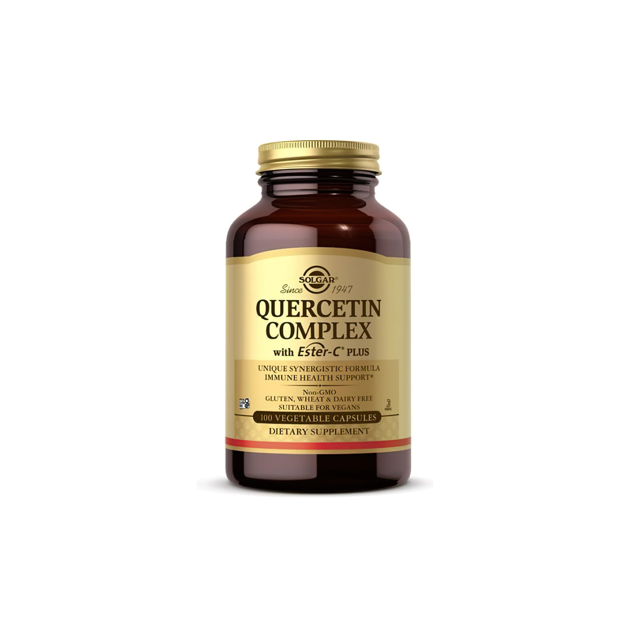 SolgarO Complexo de Quercetina com Ester-C Plus cápsulas vegetais é um suplemento poderoso que apoia a saúde imunitária. Embalado com a bondade da vitamina C, cada frasco Solgar contém 60 cápsulas para promover o bem-estar geral.