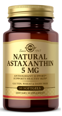 Miniatura de Solgar Natural Astaxanthin 5 mg 30 softgel é um poderoso antioxidante que proporciona inúmeros benefícios para a pele. Cada dose contém 5 mg desta potente astaxantina, garantindo a máxima eficácia na promoção de uma pele saudável.