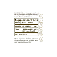 Thumbnail for Image of a Solgar prenatal health supplements facts label listing serving size, percent daily value, and ingredients including folate for pregnant women, with icons indicating non-GMO, vegan, gluten-free, dairy-free.
