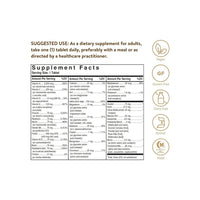 Thumbnail for A label showing the ingredients of Solgar Formula VM-75 60 Tablets made with eco-friendly materials.