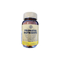 Thumbnail for A bottle of Solgar Prenatal Nutrients 60 Tablets, designed as a multivitamin and mineral formula for pregnant and lactating women to support maternal health and foetal development.