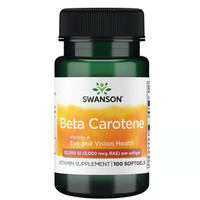 Thumbnail for Swanson's Beta-Carotene (Vitamin A), with 100 softgels at 10,000 IU each, is expertly designed to support vision and skin health.