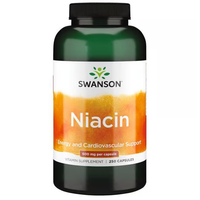 Thumbnail for Swanson's Vitamin B-3 Niacin supplement, designed for energy and cardiovascular health support, contains 250 capsules with a dosage of 500 mg per capsule.