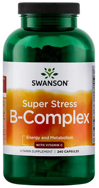 Miniatura de Um frasco de Swanson B-Complex com Vitamina C - 500 mg 240 cápsulas.